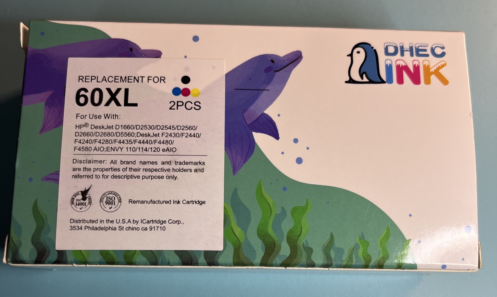 60XL Black & Color Ink Cartridges 1 Each Replacement 60XL for HP Printer