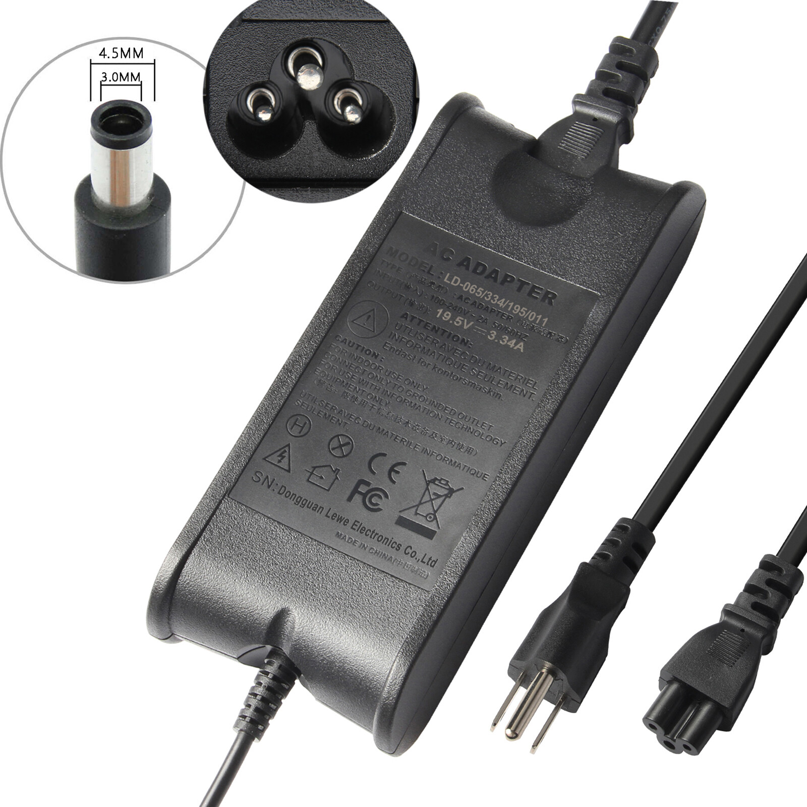 AC Adapter For Dell OptiPlex 7040 D10U001 Micro Desktop 65W Power Supply Cord