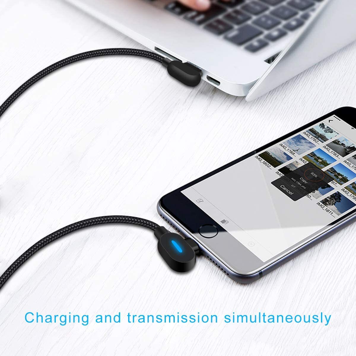 90 Degree USB Data Cable 3/6FT For iPhone 7 8 11 12 13 14 Charger Charging Cord