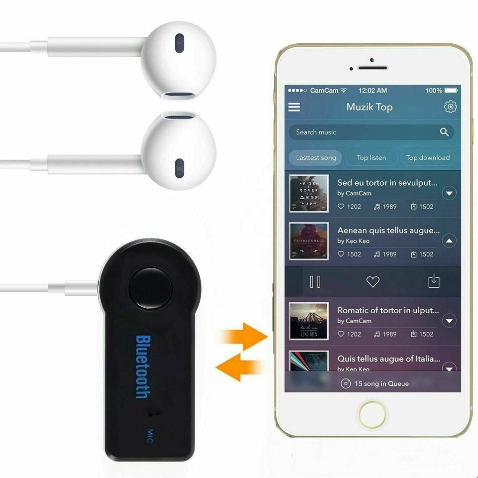Wireless Bluetooth Receiver 3.5mm AUX Audio Stereo Music Hands Free