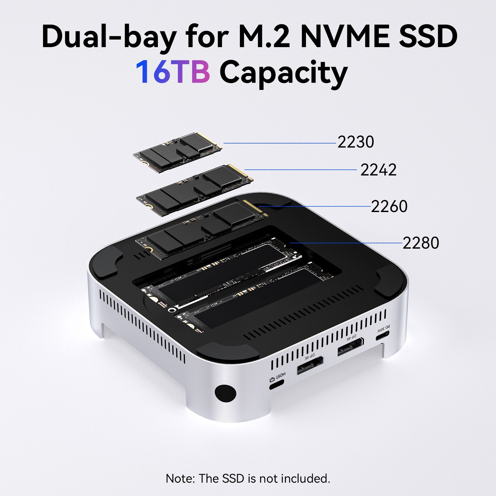 ACASIS 40Gbps Mac Mini M4 Dock Workstation & Dual SSD NVMe Case 8-in-1 USB C Hub