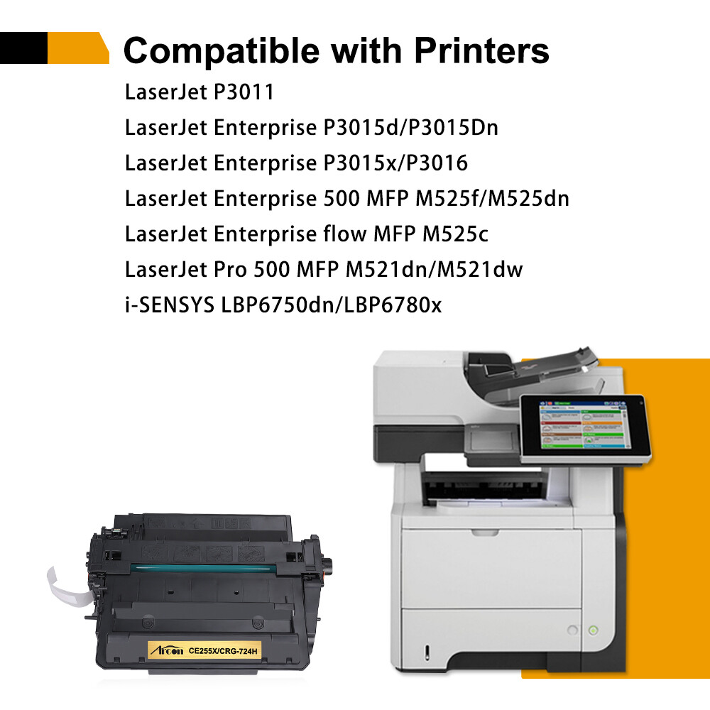 3× CE255X 55X Toner Cartridge Fit For HP LaserJet P3011 Enterprise 500 MFP M525f