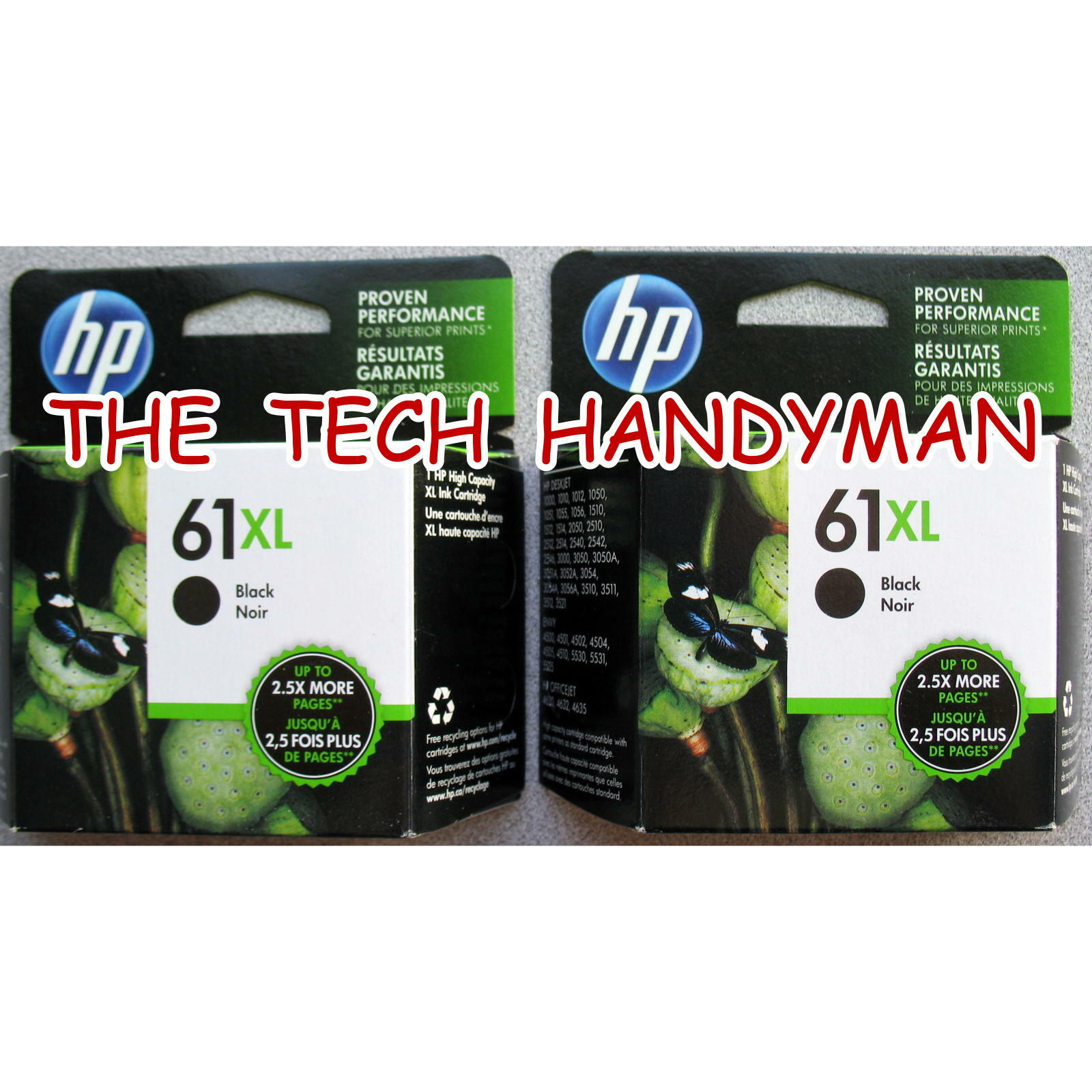 2-PACK HP GENUINE 61XL BLACK INK (RETAIL BOX) OFFICEJET 2620 4630 4631 4632 4635