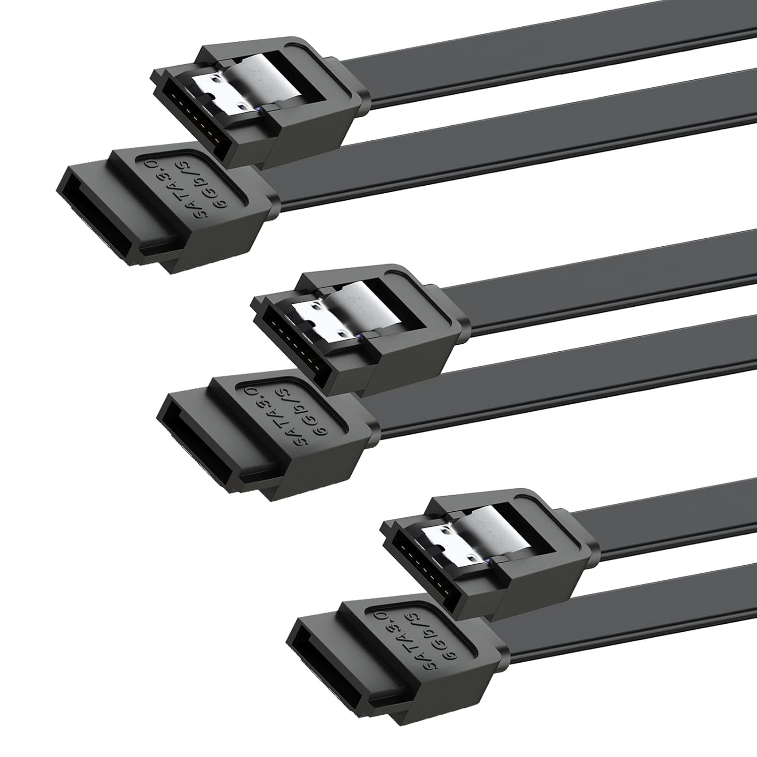 SATA Cable III for SSD HDD Data,3 PCS 6Gbps Straight Angle 15 Inch Sa…