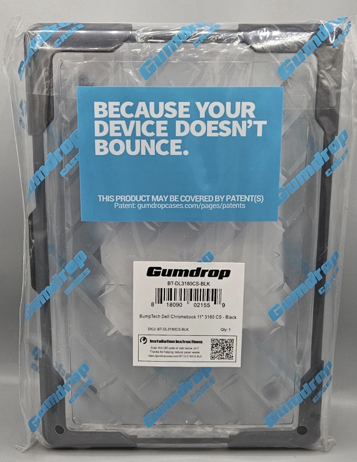 Gumdrop SlimTech Case (Clamshell) – Black – For Dell Chromebook 11″ 3180 CS NEW