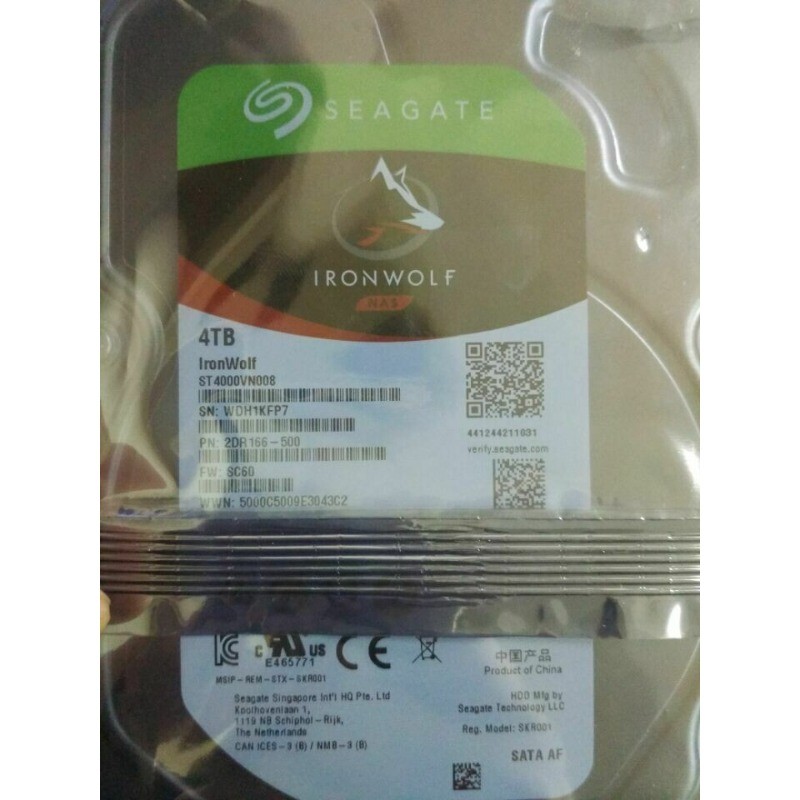 Seagate IronWolf 4TB ST4000VN008 64MB 6Gb/s SATA 3.5″ NAS HDD Hard Disk Drive