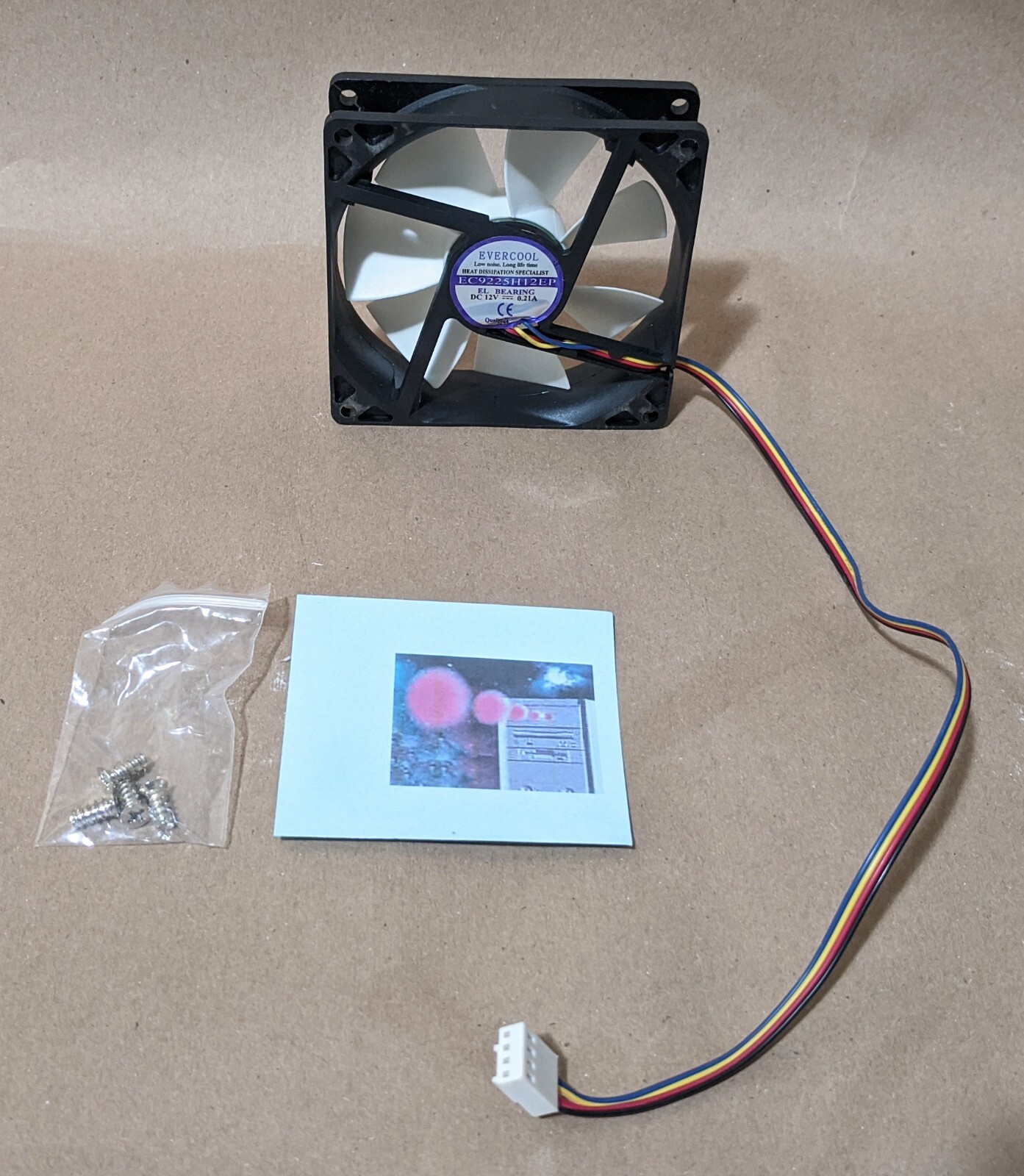 Genuine Evercool 92mm x 25mm 4-pin PWM EL Bearing 12V DC PC Case Cooling Fan