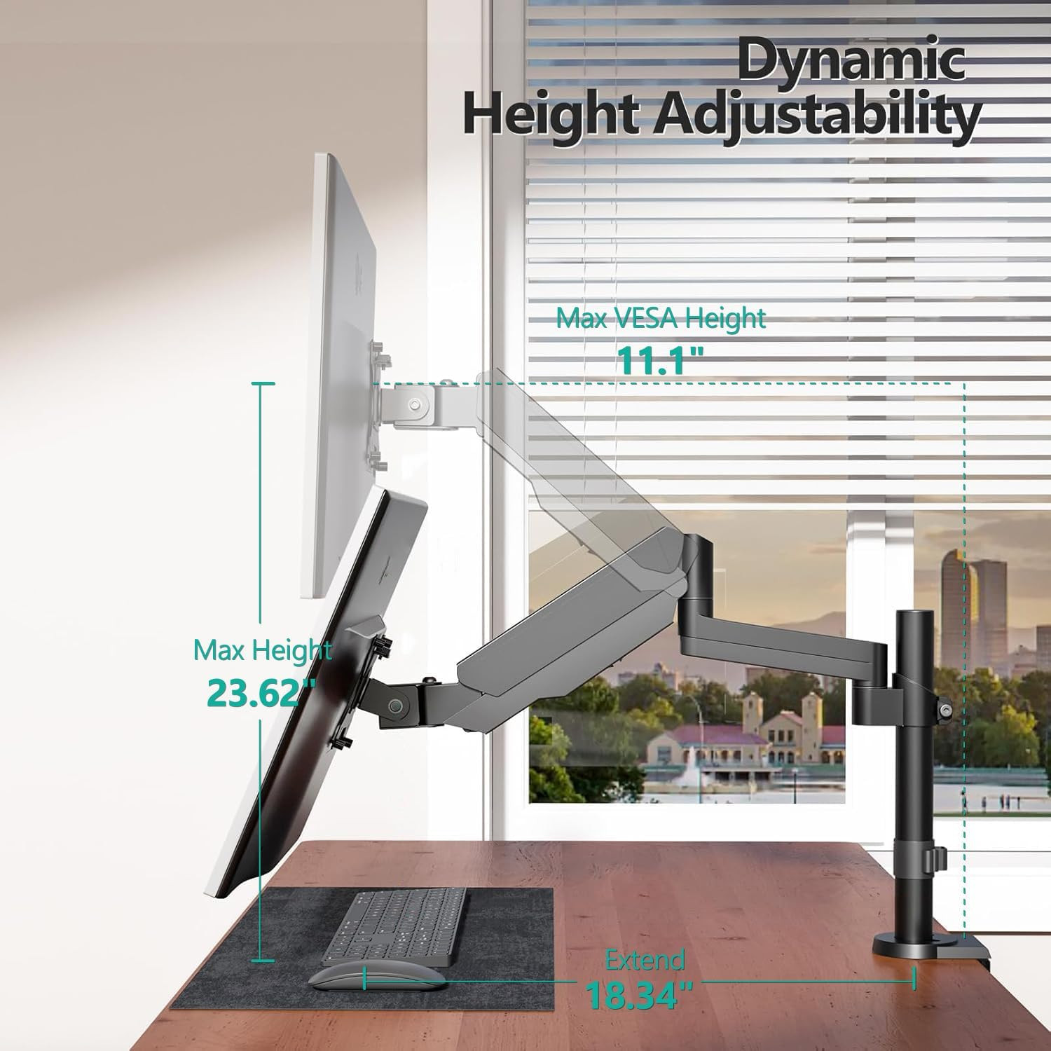 Single Monitor Mount, Computer Monitor Stand for Desk 17-32 Inch, Monitor Arm De