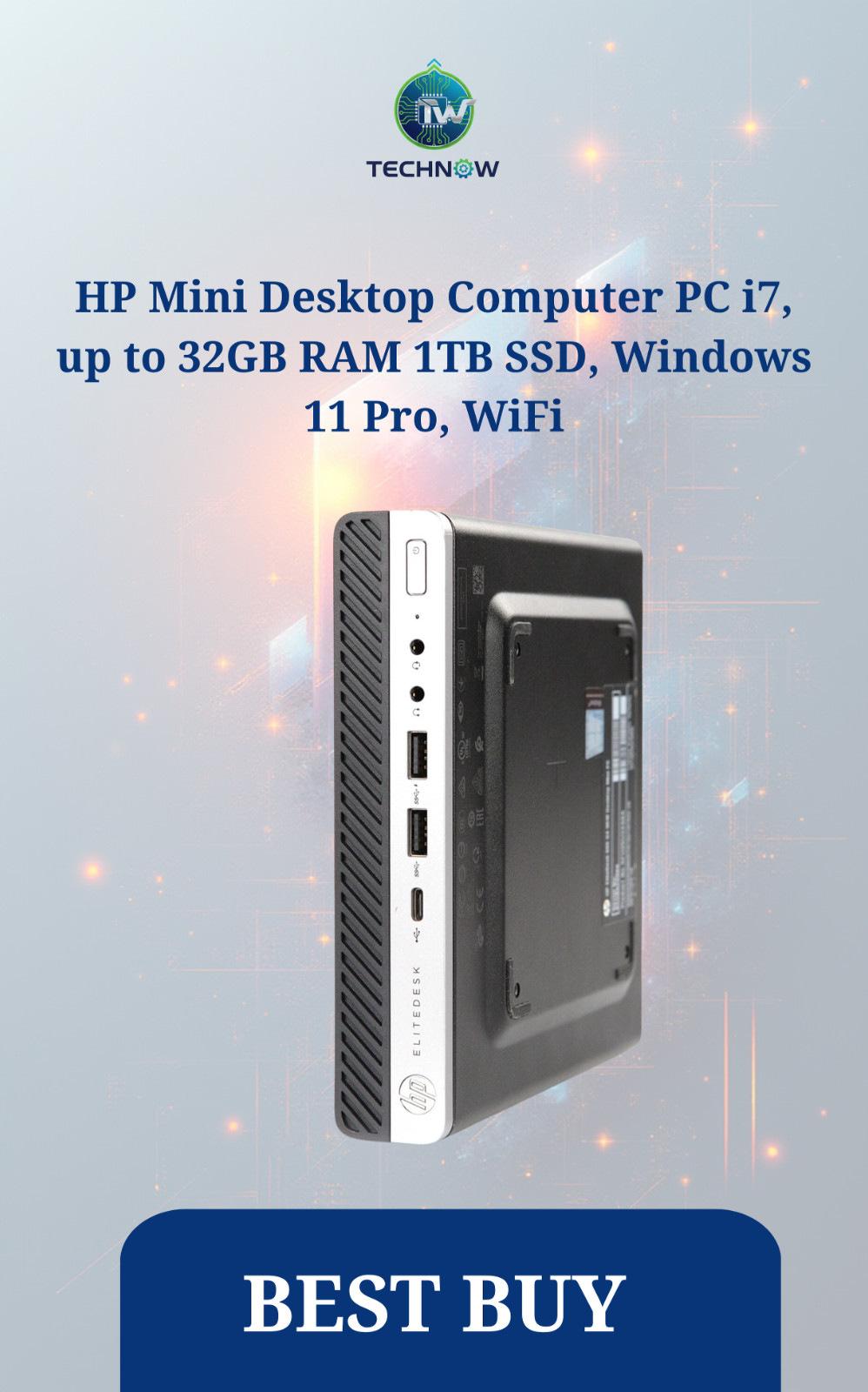 HP Mini Desktop Computer PC i7, up to 32GB RAM 1TB SSD, Windows 11 Pro, WiFi
