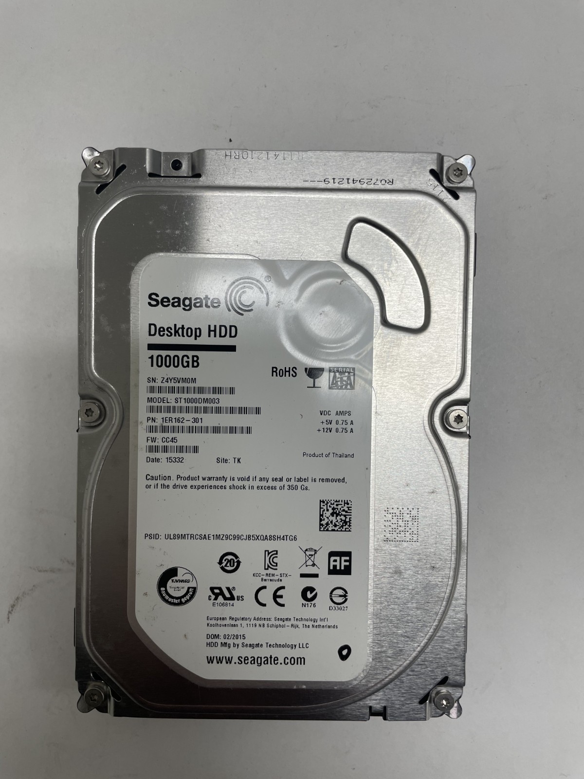 Seagate Desktop HDD 1TB ST1000DM003 1ER162-301 3.5″ SATA 6Gb/s Hard Drive PC