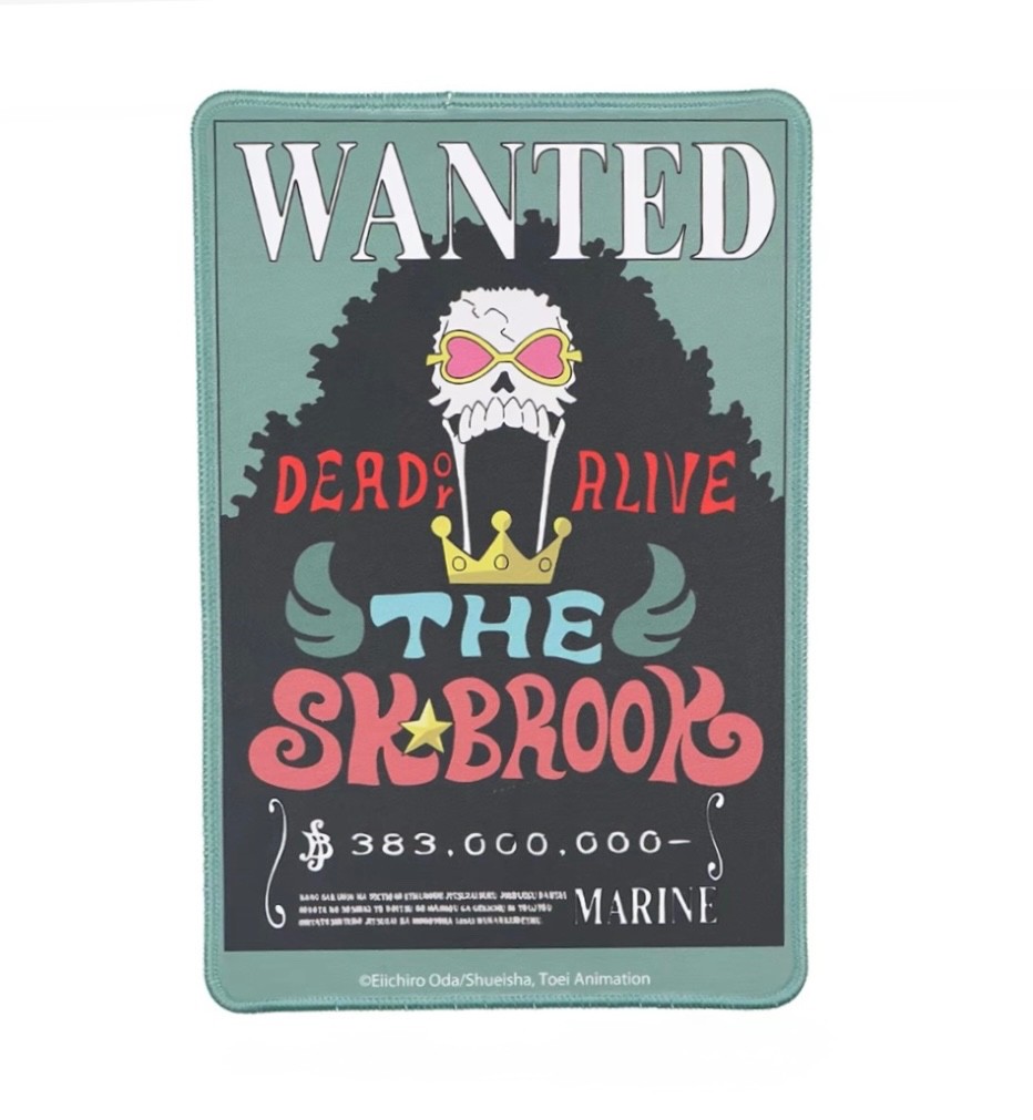 One Piece Brook Wanted Poster Keyboard Desk Mat 7.87×11.81 In Anime Mouse Pad