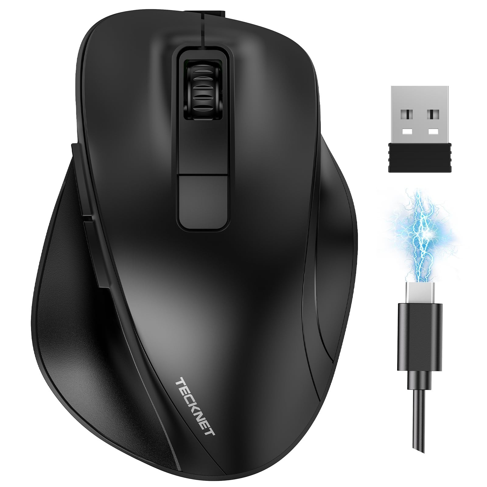 Wireless Mouse, Bluetooth Mouse (BT5.0/3.0 & 2.4G) Rechargeable 4800 DPI