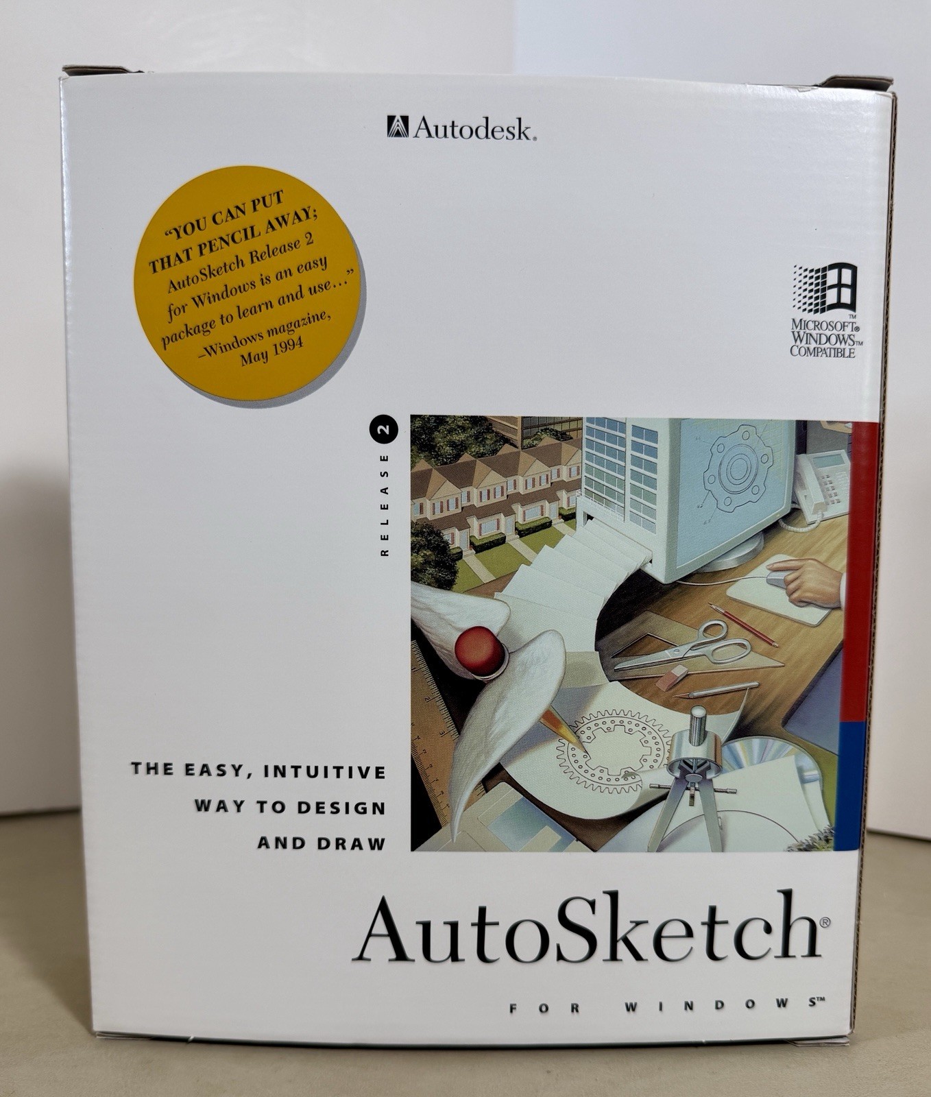 AutoDesk AutoSketch Release 2 for Windows 3.1 on 3.5″ Floppy Disks Brand New