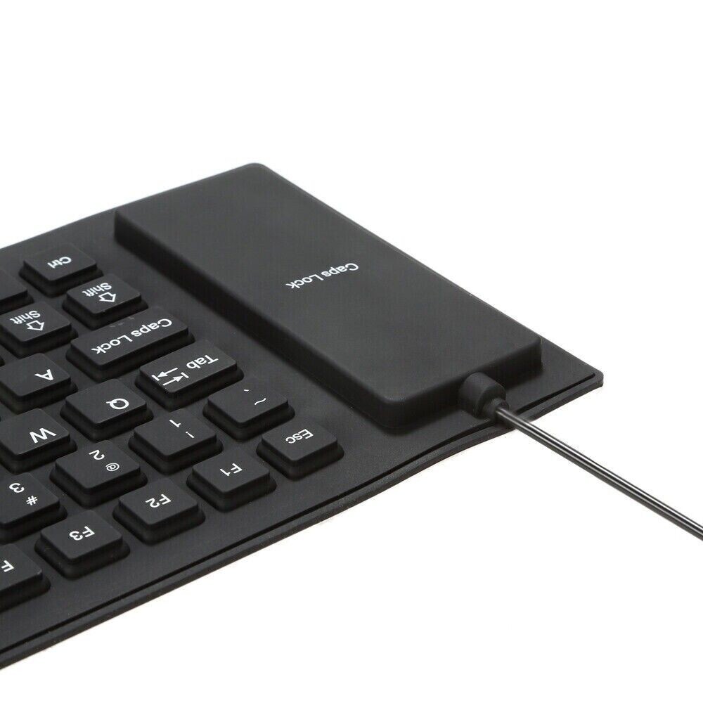 Waterproof Keyboard Foldable Flexible Dustproof Silicone Spill-Proof Full Size