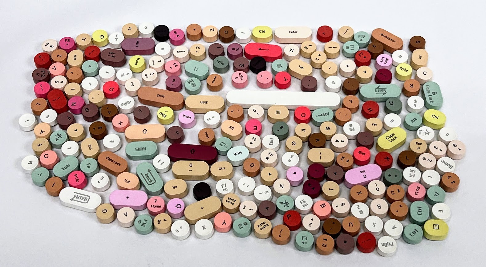 230x Mixed Color Keycaps Bulk Lot Mechanical Keyboard Caps Assorted