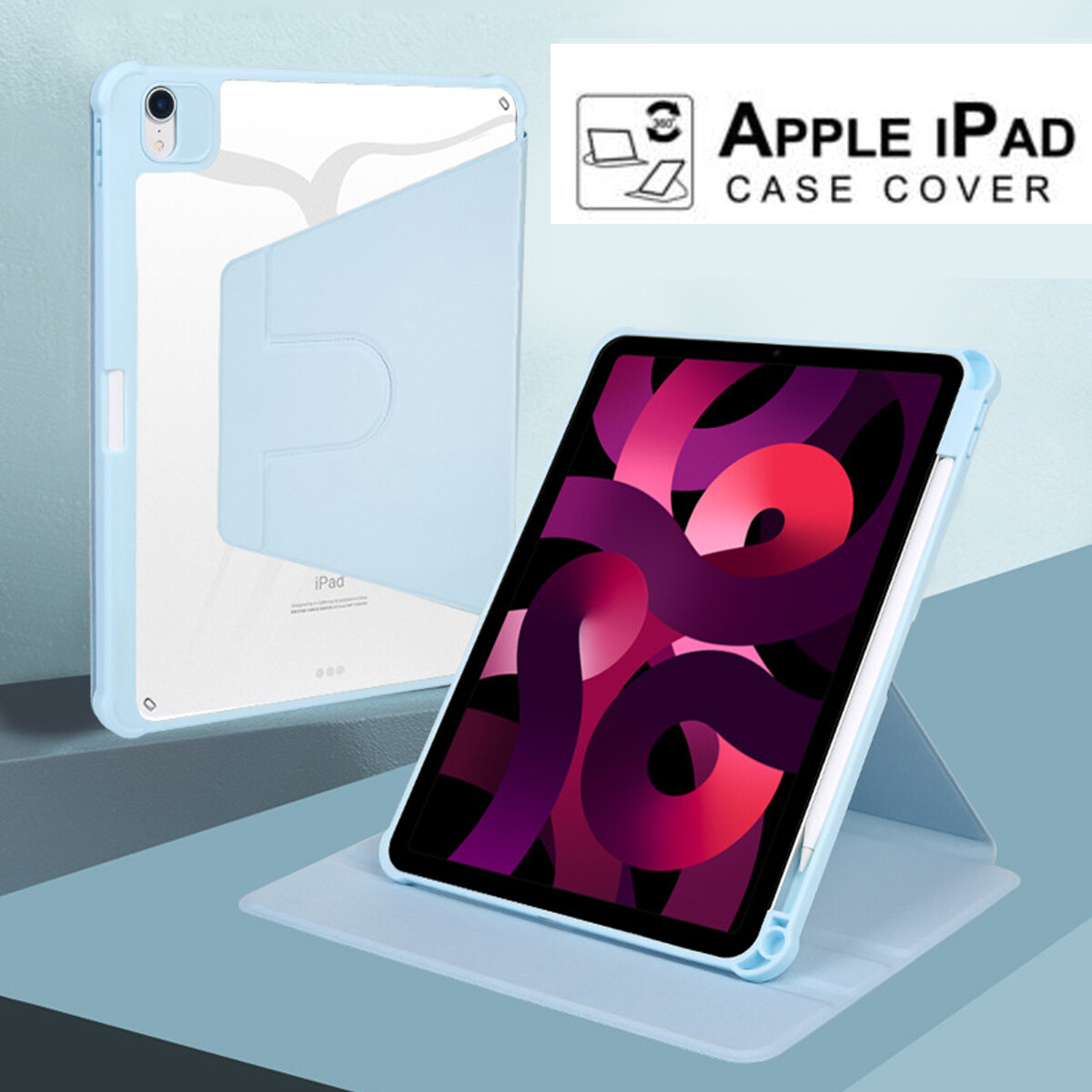 Hybrid Slim Case for iPad 9th / 8th / 7th Generation (2021/2020/2019) Clear Back