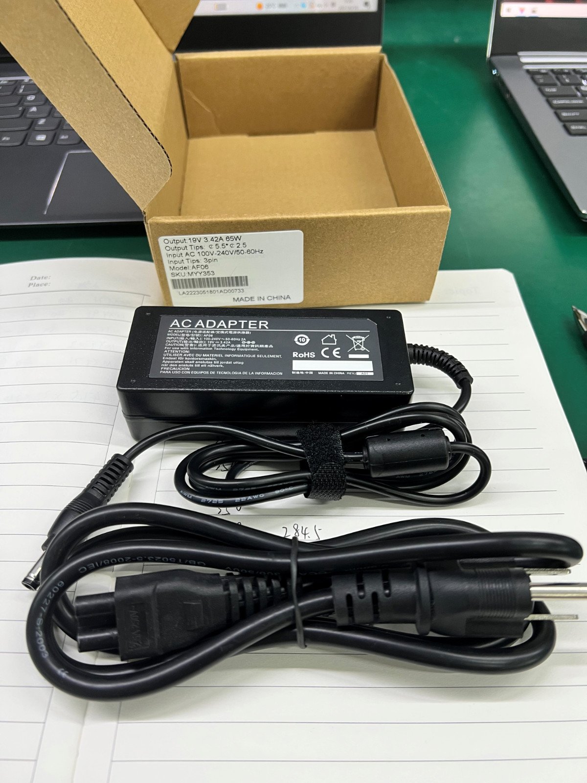 AC Adapter For Intel NUC Kit NUC7i5BNH NUC7i5BNK Mini PC 65W Power Supply Cord
