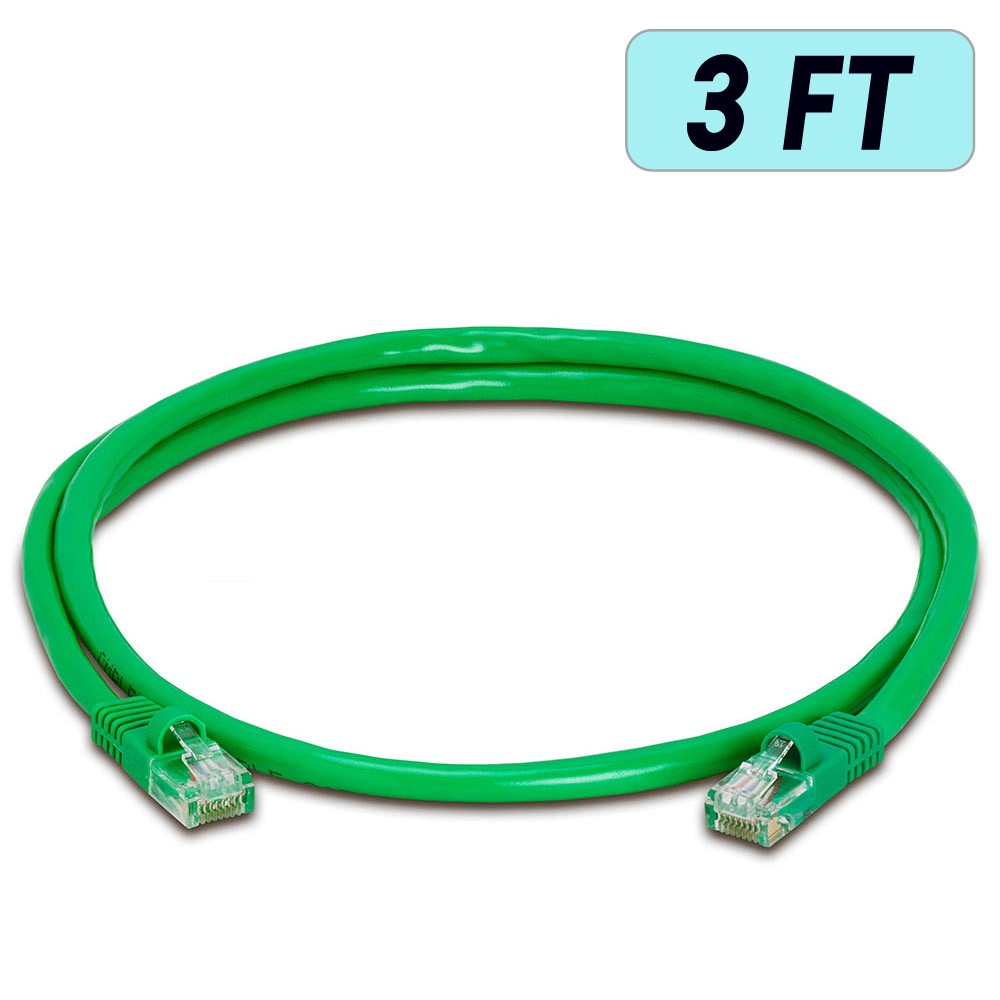 20 PACK Cat5e Cable Green Cat 5 Patch Cord Ethernet RJ45 Connectors LAN Wire