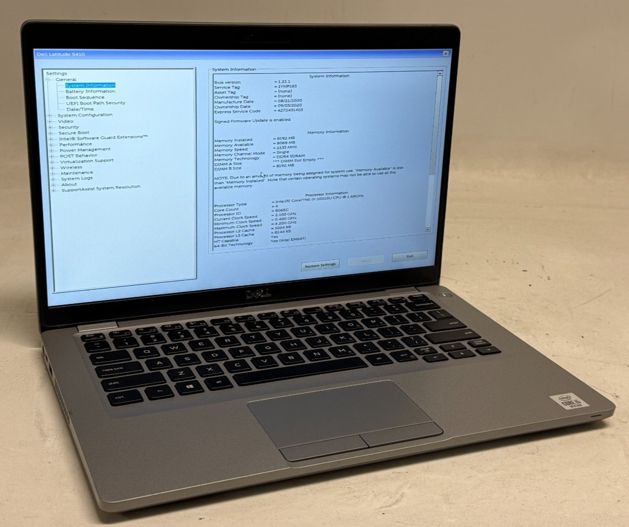 Dell Latitude 5410 Touch 14″ (i5-10210u – 8GB RAM – 256GB SSD – Win11Home)