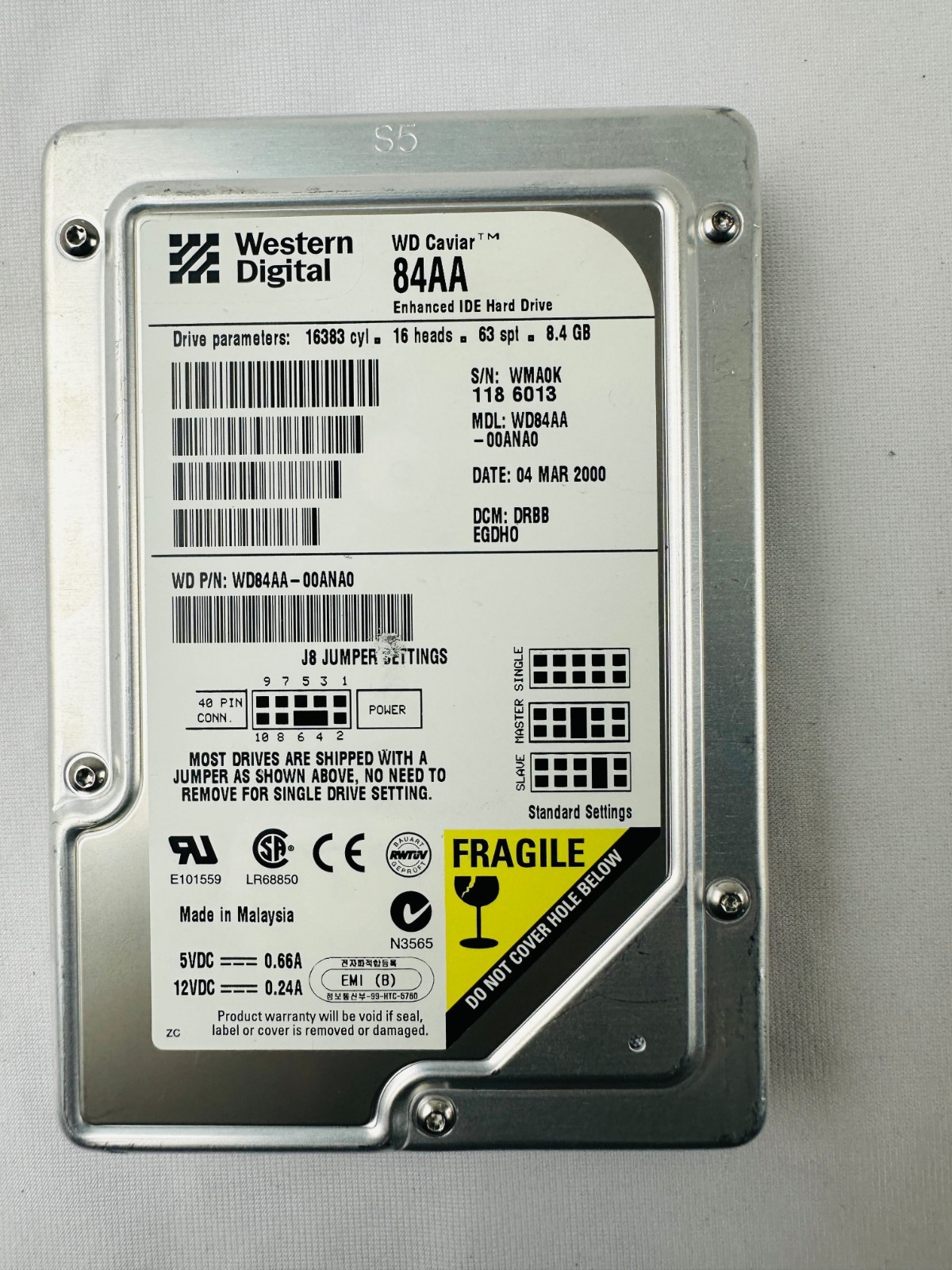 Western Digital WD84AA-00ANA0 Hard Disk Drive