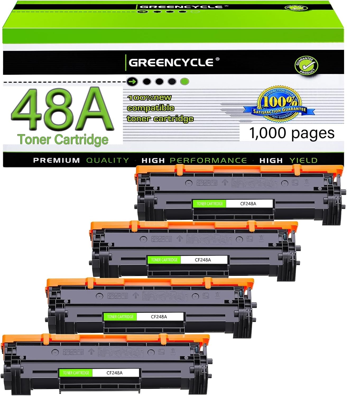 4PK CF248A 48A Toner Cartridges for HP LaserJet Pro M14 M15W M17 M29W M28W M30w