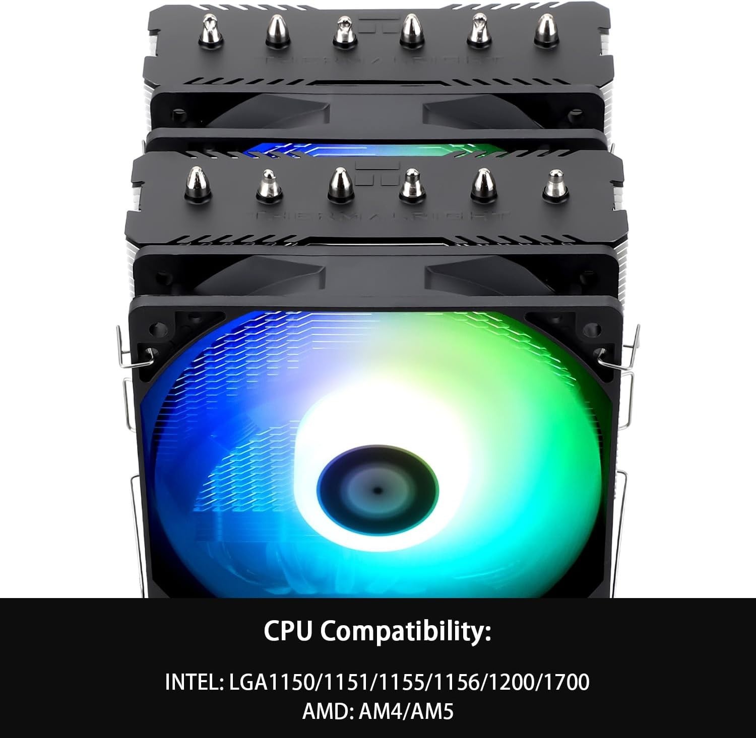 Ultra-Quiet Peerless Assassin 120 SE ARGB CPU Air Cooler with Dual Fans & 66 CFM
