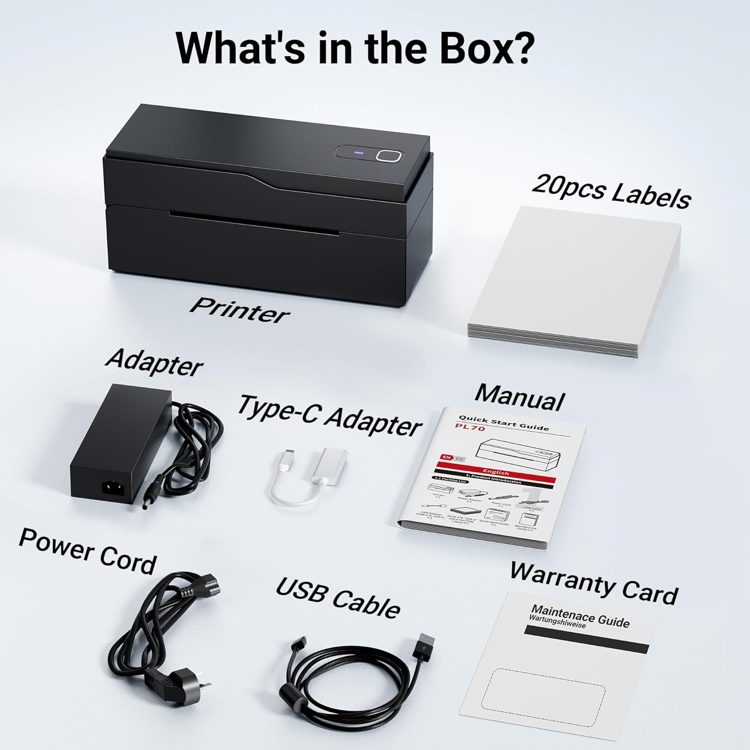 Shipping Label Printer Bluetooth+USB 4×6 Thermal Label Printer +30 Free Labels