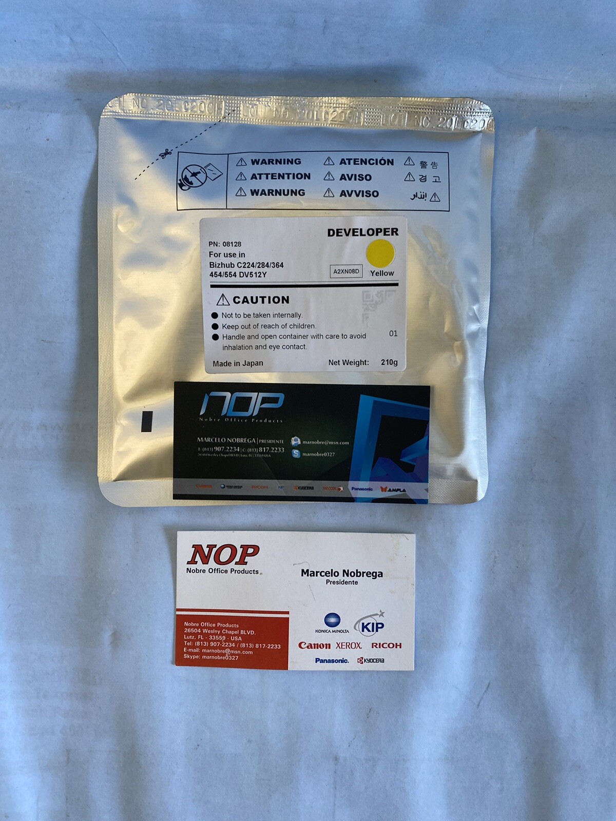 1 Yellow BAG Konica Minolta developer C360 C224 C284 C364 C454 C554 C458 DV512Y