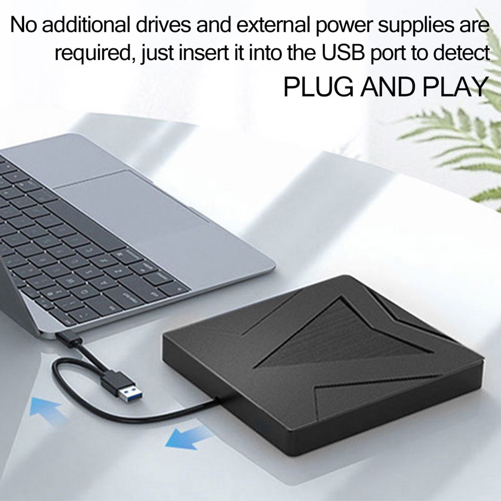 5Gbps DVD Drive USB-C&USB-A Dual Interface Drive DVD/CD/VCD Wide Compatibility