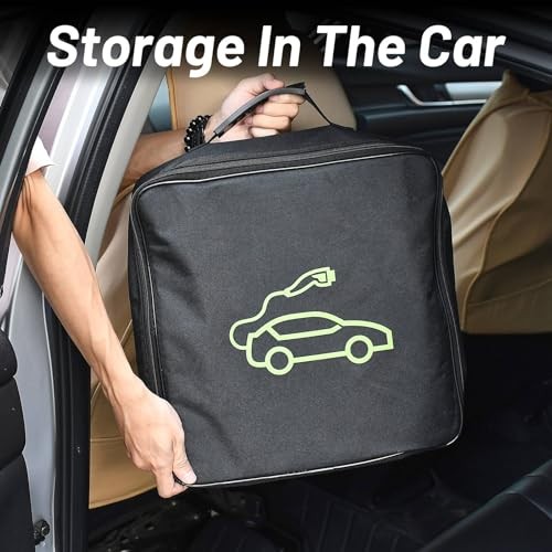 Waterproof EV Charging Cable Storage Bag Organizer, Heavy Duty Portable EV