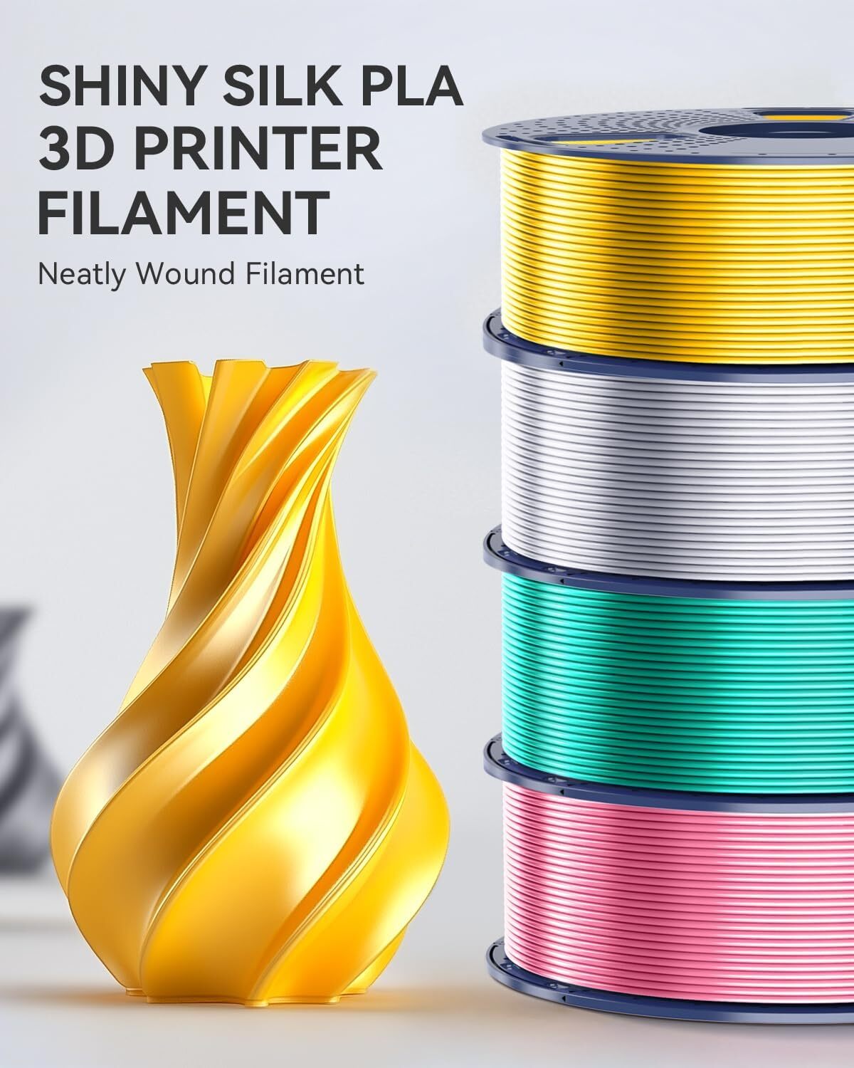 【ADD 10, PAY 6】SUNLU PETG PLA+ PLA ABS SILK 3D Printer Filament 1.75mm 1KG Neat