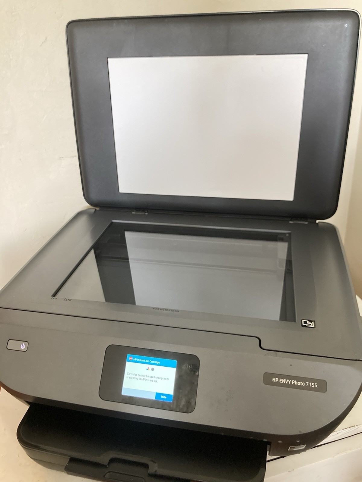HP Envy Photo 7155 Color All-in-One Thermal Inkjet Printer Tested NO INK