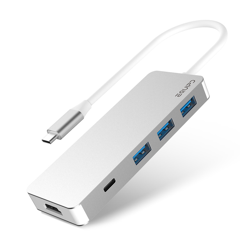 EQUIPD USB C HUB Type-C Adapter 4K HDMI USB 3.0 Charging for Macbook Pro & More