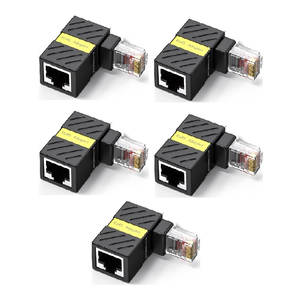 RJ45 360° Rotatable Plug 90 Degrees Right Angle Elbow Gigabit Adapter6850