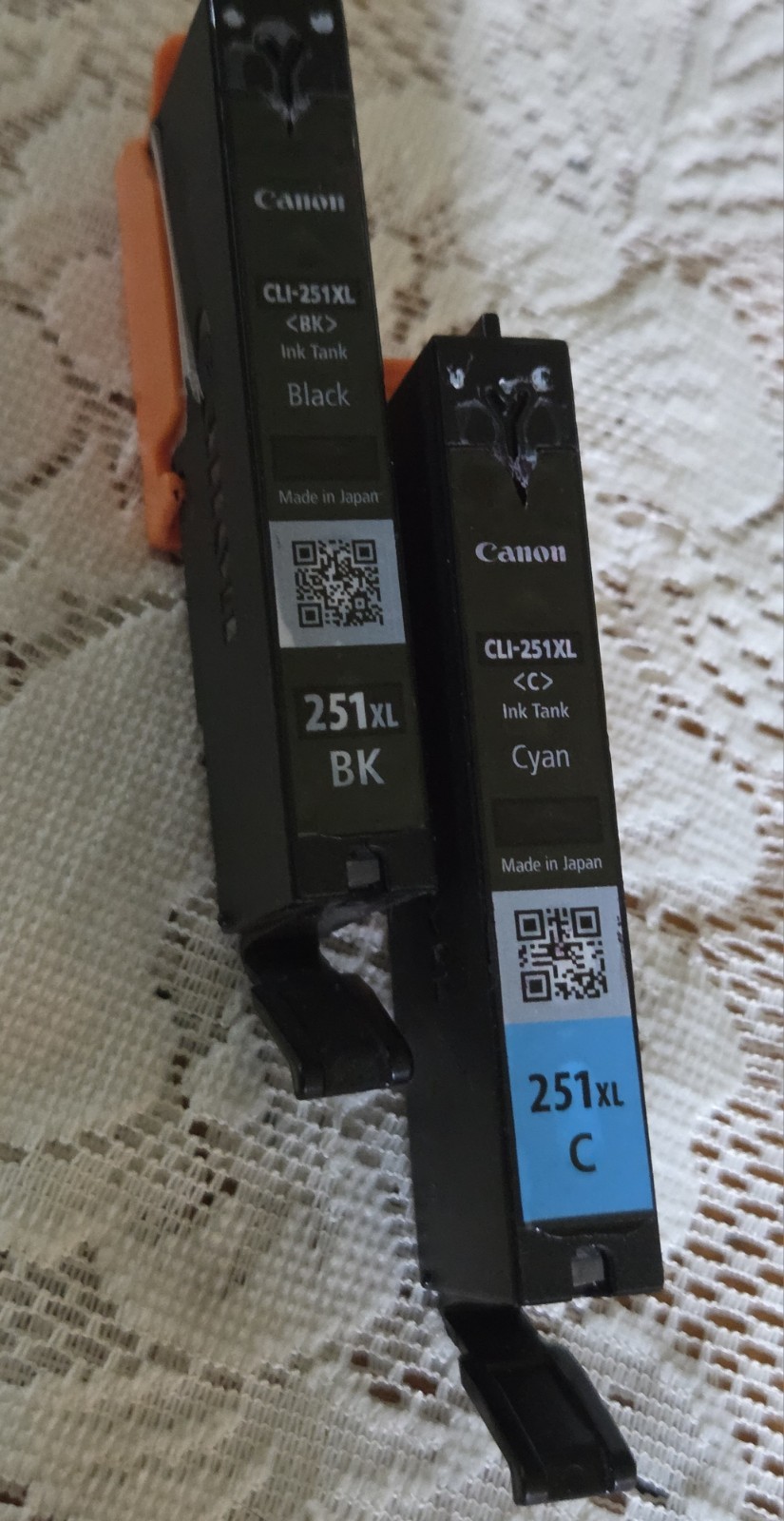 Canon 251 Xl Ink UNUSED Cyan Blue Black Lot GENIUNE Cartridge JUST OPENED