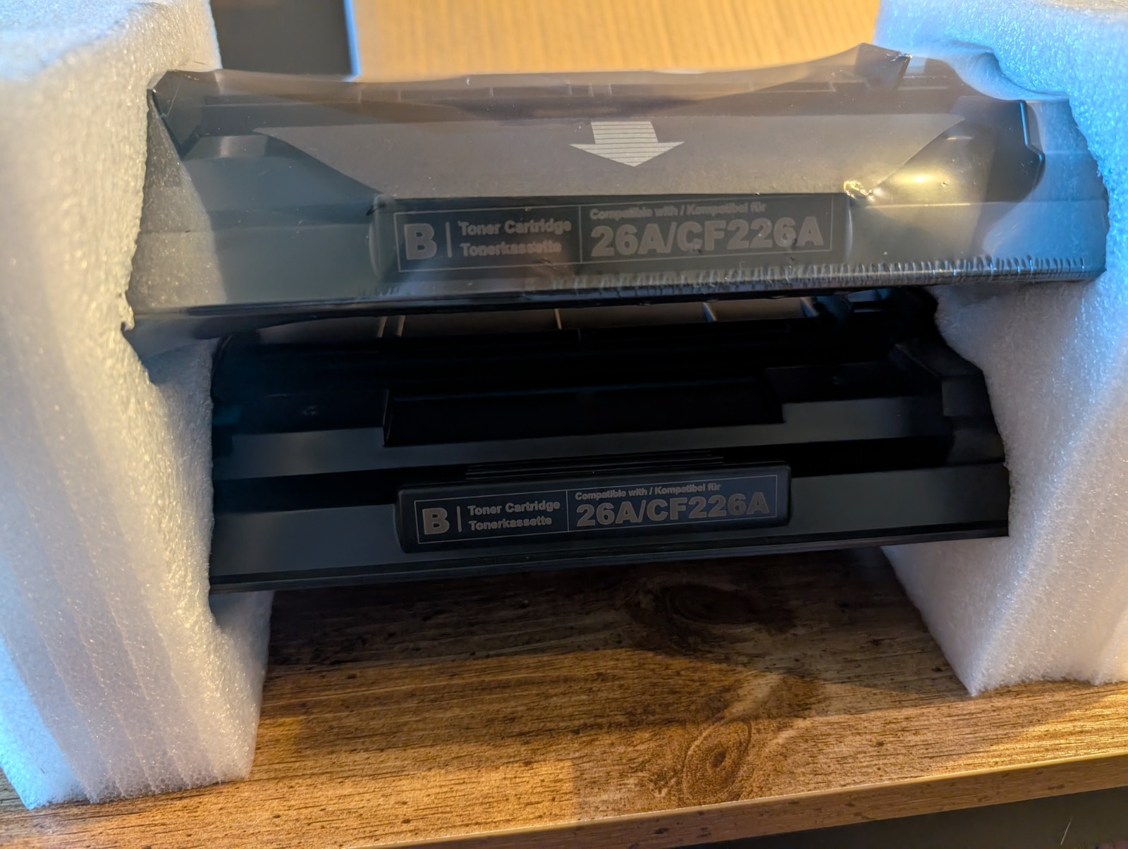 Two (2) HP Laserjet 26A CF226A Black Laser Toner Ink Cartridges High Yield
