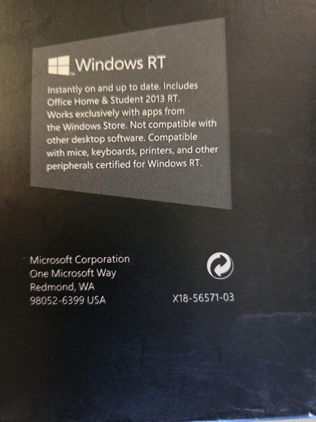 Microsoft Surface RT 1516 Quad Core 1.3GHz 2GB RAM 32GB SSD Windows 8