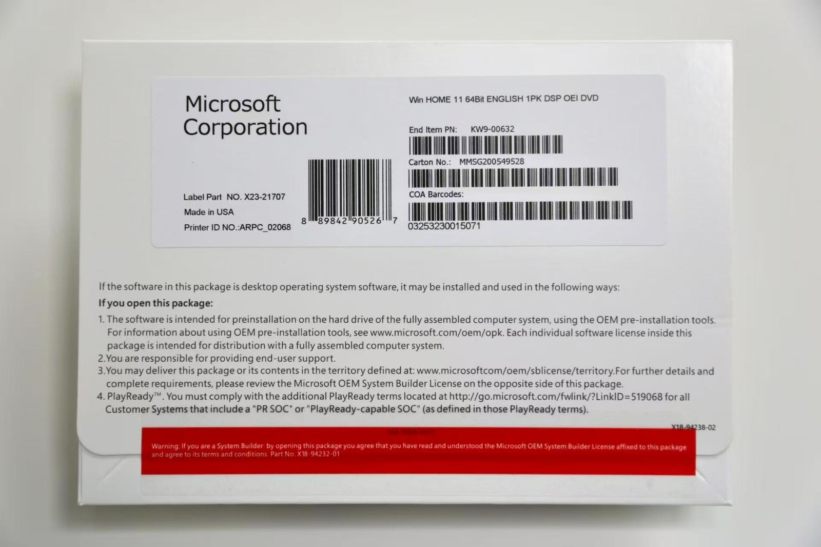 Win 11 Home 64 bit DVD with Activation Key Brand New US Stock + Free Shipping