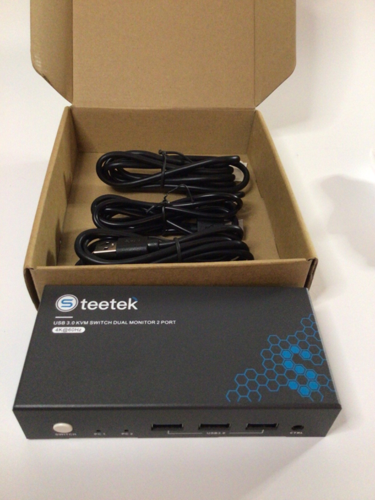 HDMI KVM Switch4K@60Hz, USB3.0 KVM Switch Dual Monitor (No external button)