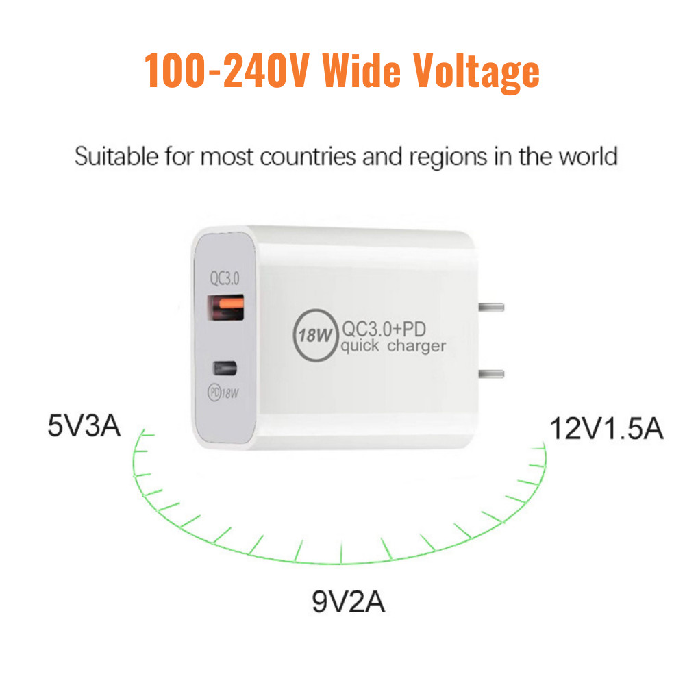 Fast Wall Charger Block For iPhone 13 12 11 8 7 SE XR iPad USB 20W Power Adapter