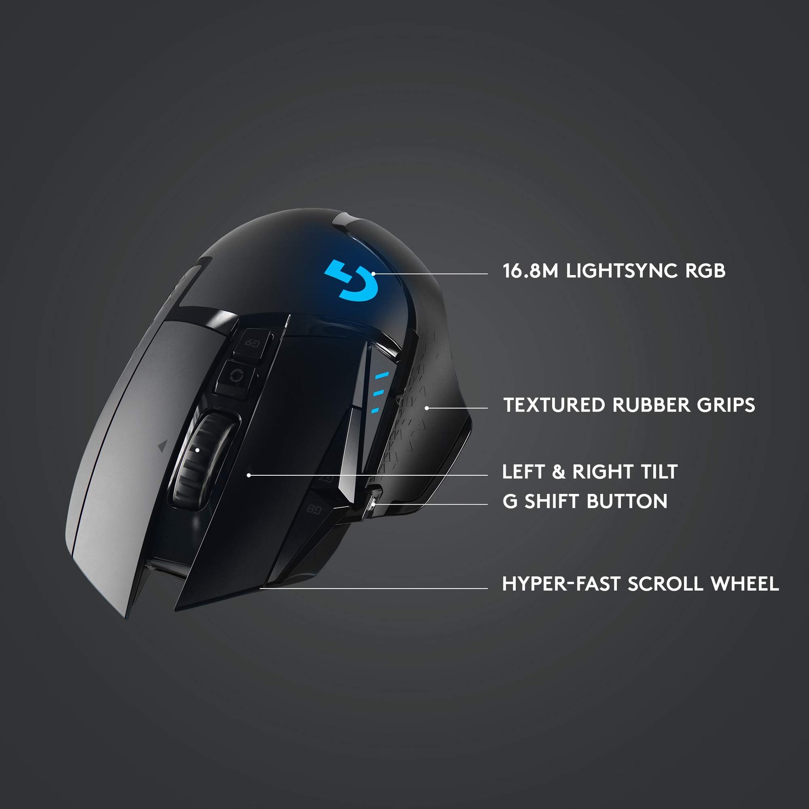Logitech G502 Lightspeed Wireless Gaming Mouse with Hero 25K Sensor, PowerPlay