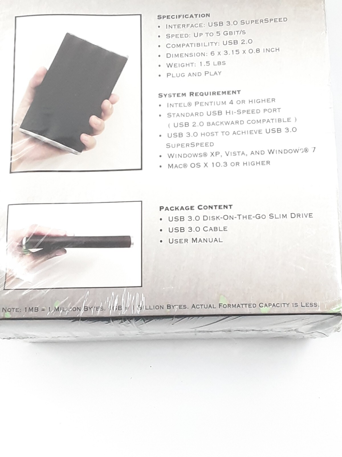 BUSlink Disk-On-The-Go Slim Drive USB 3.0 Superspeed 640GB DL-640-U3
