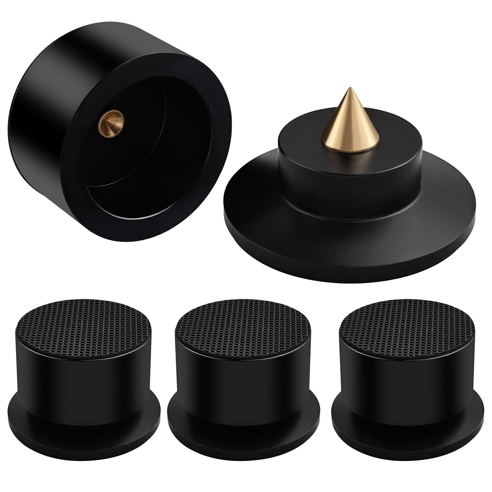 YYTCG Turntable Isolation Feet, Speaker & Subwoofer Large, Black