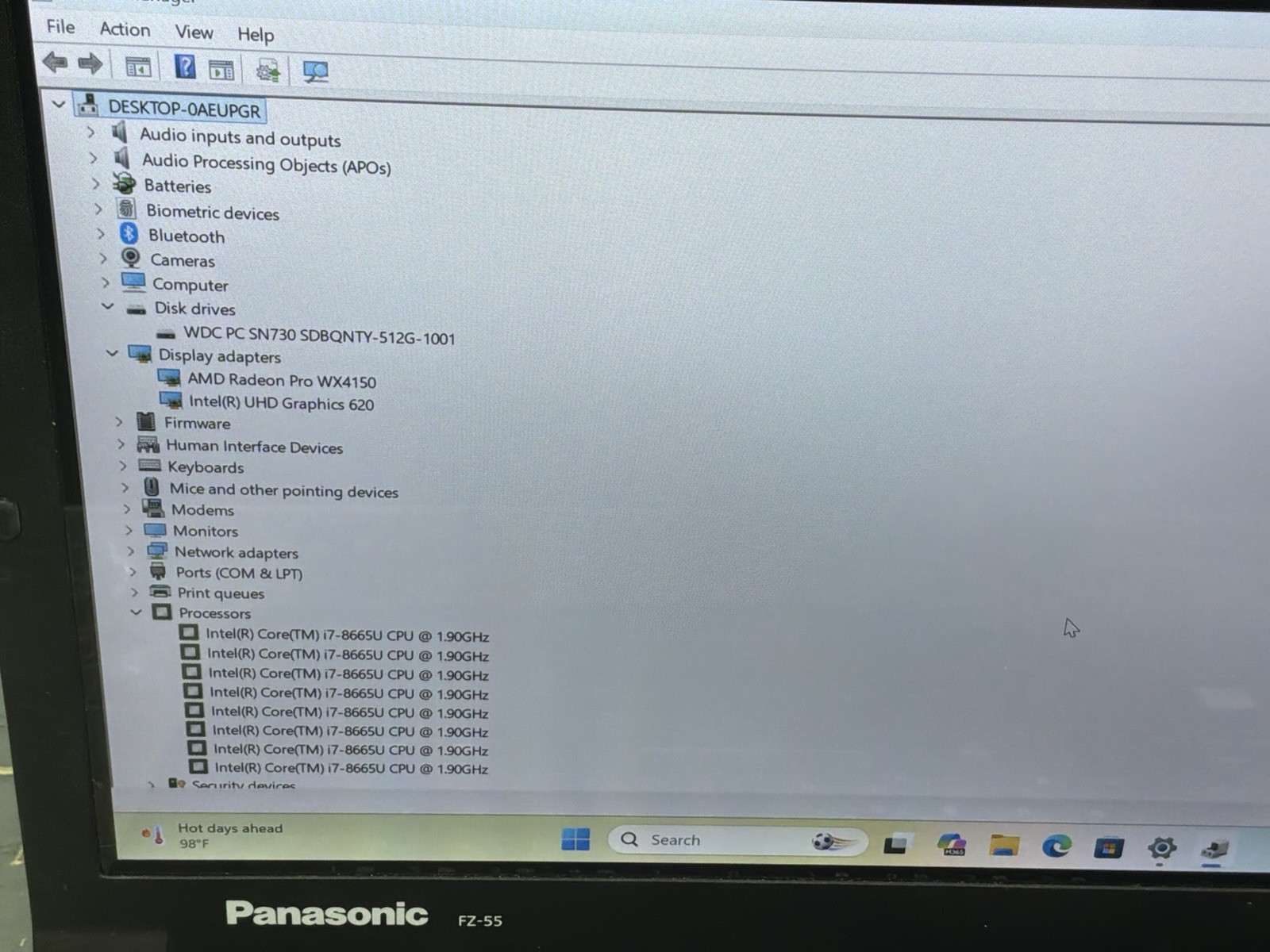 Panasonic Toughbook FZ-55 MK1 i7-8665U@1.9ghz 32GB RAM 512GB SSD LTE