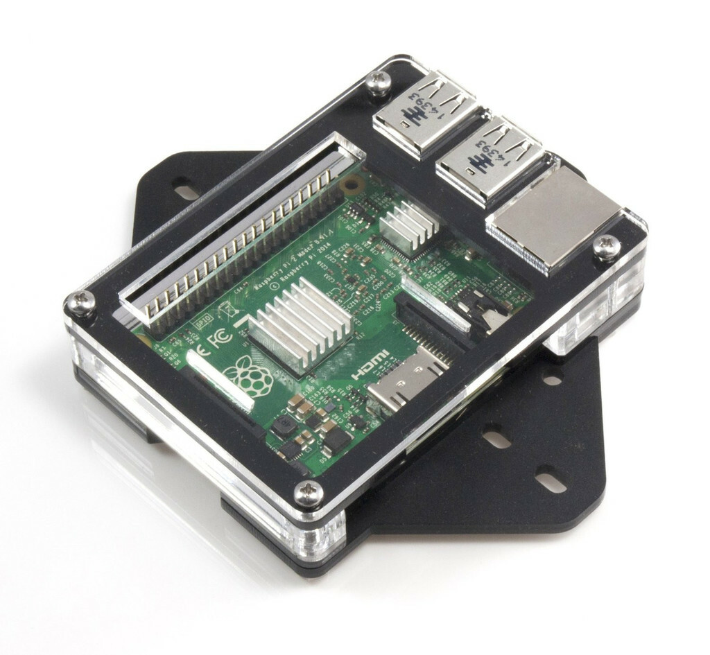 Zebra VESA Mounting Plate for Raspberry Pi 4B, 3B+, 3, Pi 2, and Pi B+ ~ Black