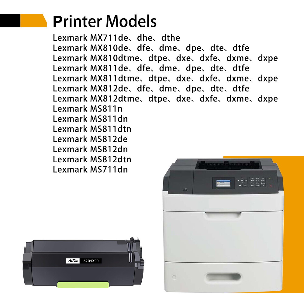 Compatible with Lexmark 52D1X00 Black Extra High Yield Toner Cartridge 1PK