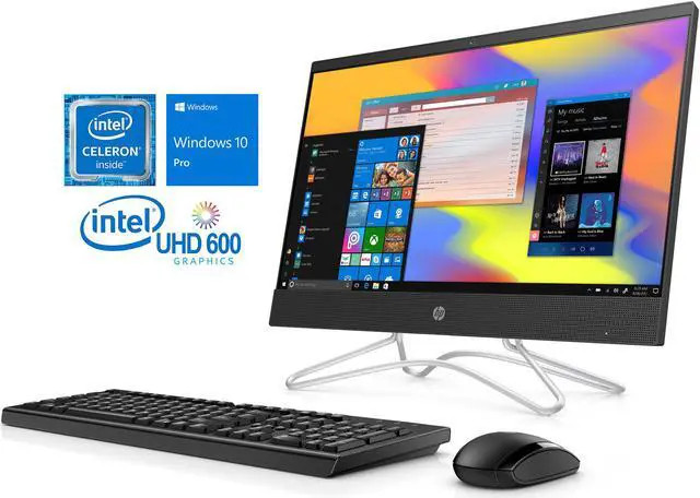 HP 21.5 in All-In-One Desktop Black Celeron J4005 8GB RAM 256GB SSD Out W10 Pro