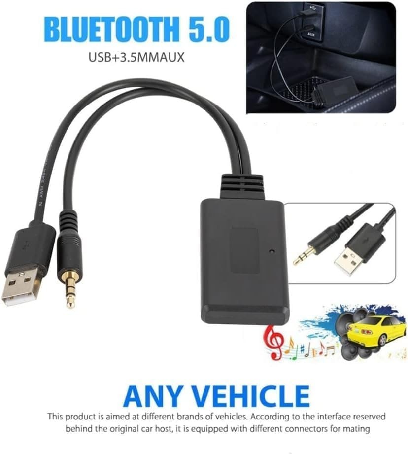 Bluetooth AUX USB Interface Adapter for BMW, Peugeot, Hyundai, Kia – Wireless A2