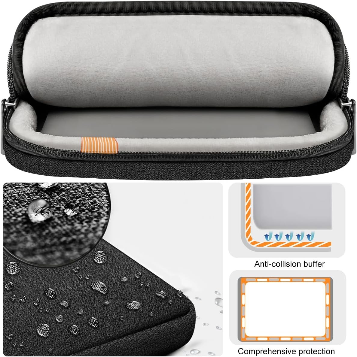 Sleeve for 15 15.6 16 inch Laptop with Handle and Hidden Straps, 360° Protection