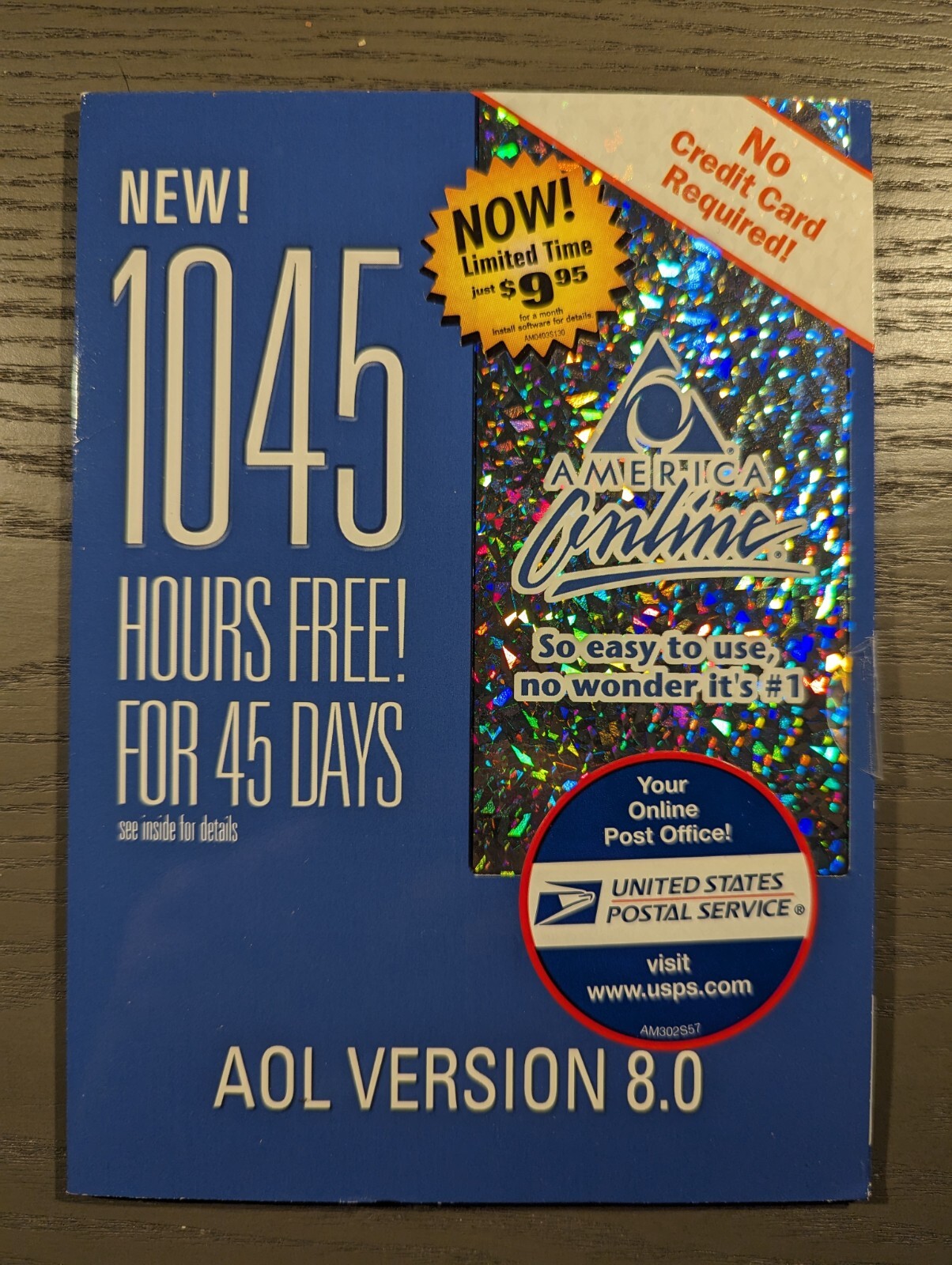 AOL Version 8.0 CD Disc – US Post Office Sticker – Sealed – 90 Days Risk Free